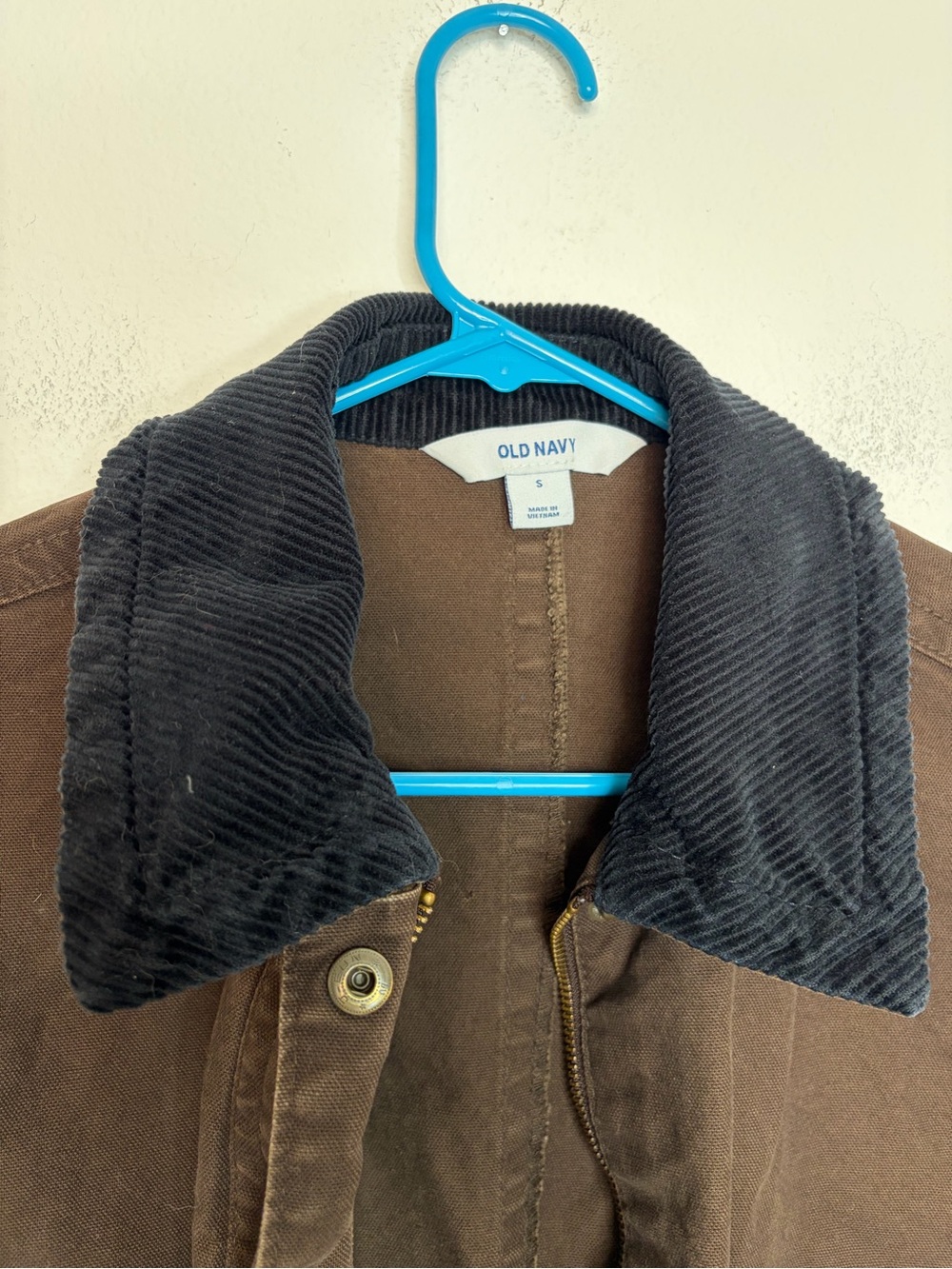 Old Navy Brown Black Corduroy Canvas Barn Jacket Size S - Picture 3 of 6